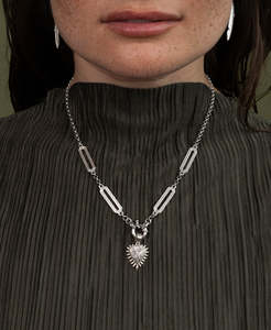 Heart Rays Charm - 925 Sterling Silver