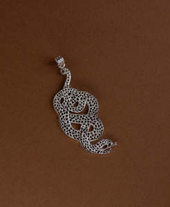Lacy Snake Charm - 925 Sterling Silver