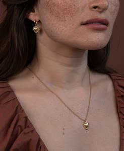 Mini Heart Rays Necklace - 22k Gold Vermeil