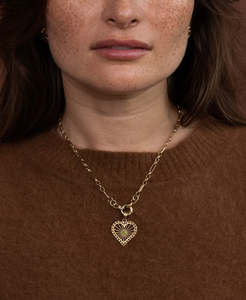 Gold Necklaces: Amor Charm - 22k Gold Vermeil, Chrome Diopside