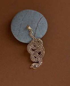 Lacy Snake Charm - 22k Gold Vermeil