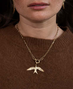 Gold Necklaces: Lover Charm - 22k Gold Vermeil