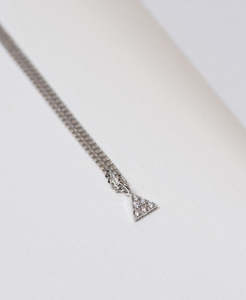 Diamond Necklaces: Mini Pyramid Diamond Necklace - 9k White Gold, Diamond