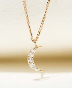 Diamond Necklaces: Luna Necklace - 9k Yellow Gold, Diamond