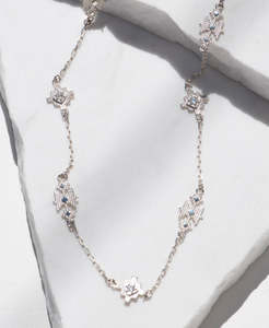 Chains: Ayllu Necklace - 925 Sterling Silver, White Zircon