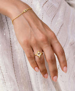 Reya Ring - 22k Gold Vermeil, White Topaz