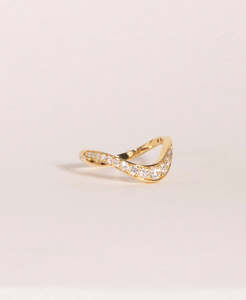 Eternal Tide Band - 18k Yellow Gold, Grain Set Diamond