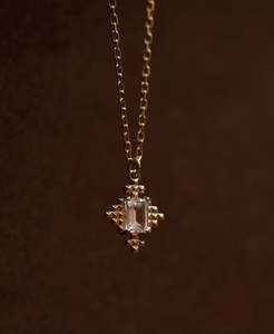 2nd Anniversary: Reya Necklace - 22k Gold Vermeil, White Topaz