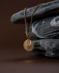 Yin Yang Necklace - 22k Gold Vermeil