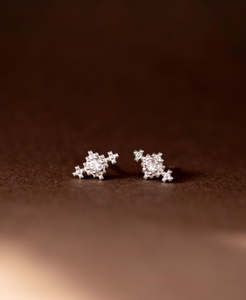4th Anniversary: Indie Studs - 925 Sterling Silver, Peach Zircon