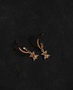 Inti Hoops - 22k Gold Vermeil, Peach Zircon