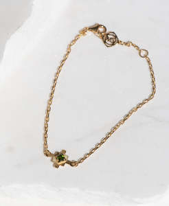 Inka Bracelet - 22k Gold Vermeil, Chrome Diopside