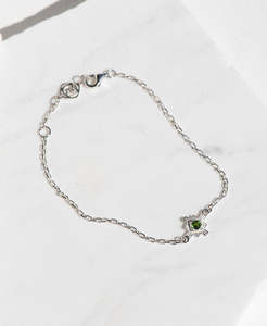 Inka Bracelet - 925 Sterling Silver, Chrome Diopside