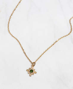 Inka Necklace - 22k Gold Vermeil, Chrome Diopside
