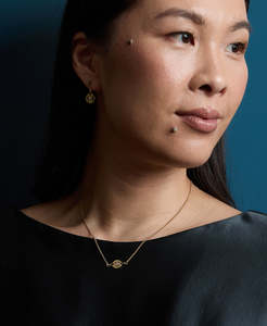 21st Birthday: Zia Necklace - 22k Gold Vermeil, White Zircon