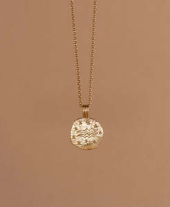 Star Sign Aquarius: Sun in Aquarius Necklace - 22k Gold Vermeil