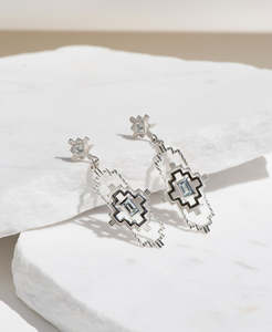 Birthstone March: Munay Earrings - 925 Sterling Silver, Aquamarine