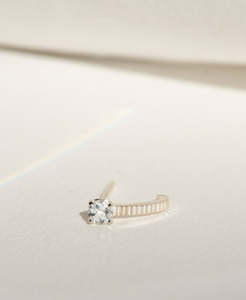 Birthstone December: Single Bianca Earring - 925 Sterling Silver, White Zircon