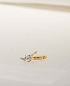 Birthstone December: Single Bianca Earring - 22k Gold Vermeil, White Zircon