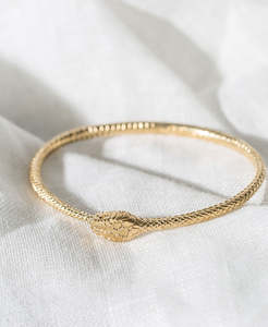 Gold Bracelets: Eternity Snake Bracelet - 22k Gold Vermeil