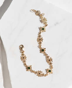 Gold Bracelets: Ayllu Bracelet - 22k Gold Vermeil, Chrome Diopside