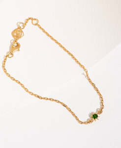 Gold Bracelets: Stella Bracelet - 22k Gold Vermeil, Chrome Diopside