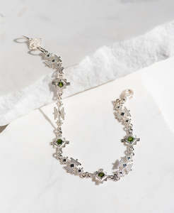 Ayllu Bracelet - 925 Sterling Silver, Chrome Diopside