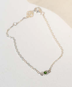Stella Bracelet - 925 Sterling Silver, Chrome Diopside