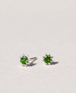 Siempre Aroha: Stella Earrings - 925 Sterling Silver, Chrome Diopside