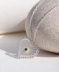 Amor Necklace - 925 Sterling Silver, Chrome Diopside