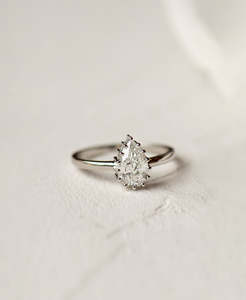 Platinum: Eros Engagement Ring - Platinum, Pear Cut Diamond 1.0 carat