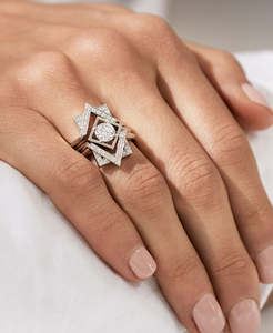 Deco Wedding Band - Platinum, Diamond