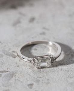 Platinum: Mon Cheri Engagement Ring - Platinum, Emerald Cut Diamond 1.0 carat