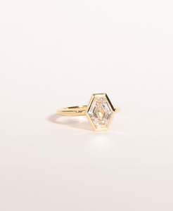 Frida Engagement Ring - 18k Yellow Gold, Elongated Hexagonal Step Cut Lab Grown &hellip;