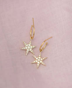 Anahata Hoops - 9k Yellow Gold, Diamond