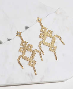 Earrings: Amaru Earrings - 22k Gold Vermeil, White Zircon