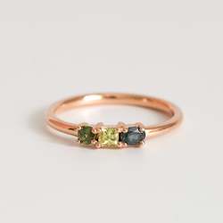 Ready To Wear: Mismatch Sapphire Ring in 9ct Rose Gold