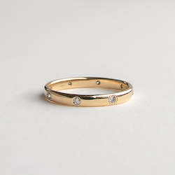 Eight Stone Diamond Milgrain Ring