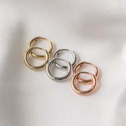 Earrings: Gold Huggies