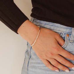 Bracelets: Hammered Silver Bangle