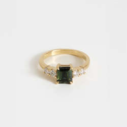 Ready To Wear: Emerald Cut Sapphire & Diamond Five Stone Ring