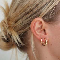 Earrings: Flat Edged Huggies