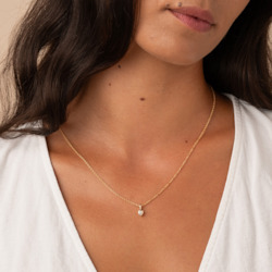 Ready To Wear: Pear Cut Bezel Set Diamond Necklace