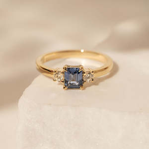 Orbit 0.81ct Emerald Cut Blue Sapphire