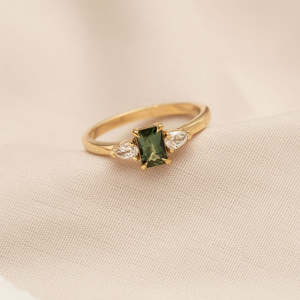 Ready To Wear: Dahlia 0.57ct Emerald-cut Green Sapphire