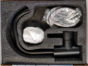 Small Square Hot/Cold tap. Saturn Black – Zone 2