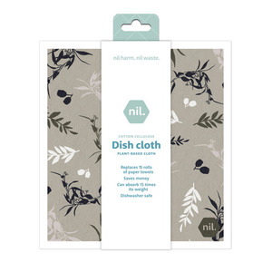 Eco Dishcloth – Grey Leaves