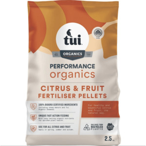Products: Tui Performance Organics Citrus & Fruit Fertiliser (2.5kg)