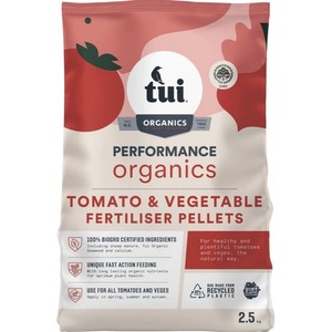 Products: Tui Performance Organics Tomato and Vegetable Fertiliser Pellets (2.5kg)