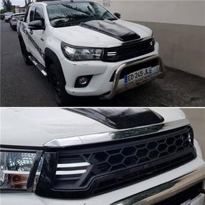 Toyota Hilux 2015 2018 Revo: Front Grille With LED Black - Suitable for Toyota Hilux 2015 - 2018 Revo